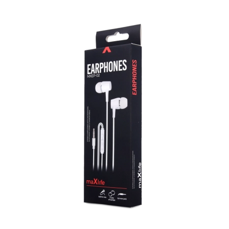 Słuchawki + mikrofon Maxlife MXEP-02 Jack 3.5mm białe